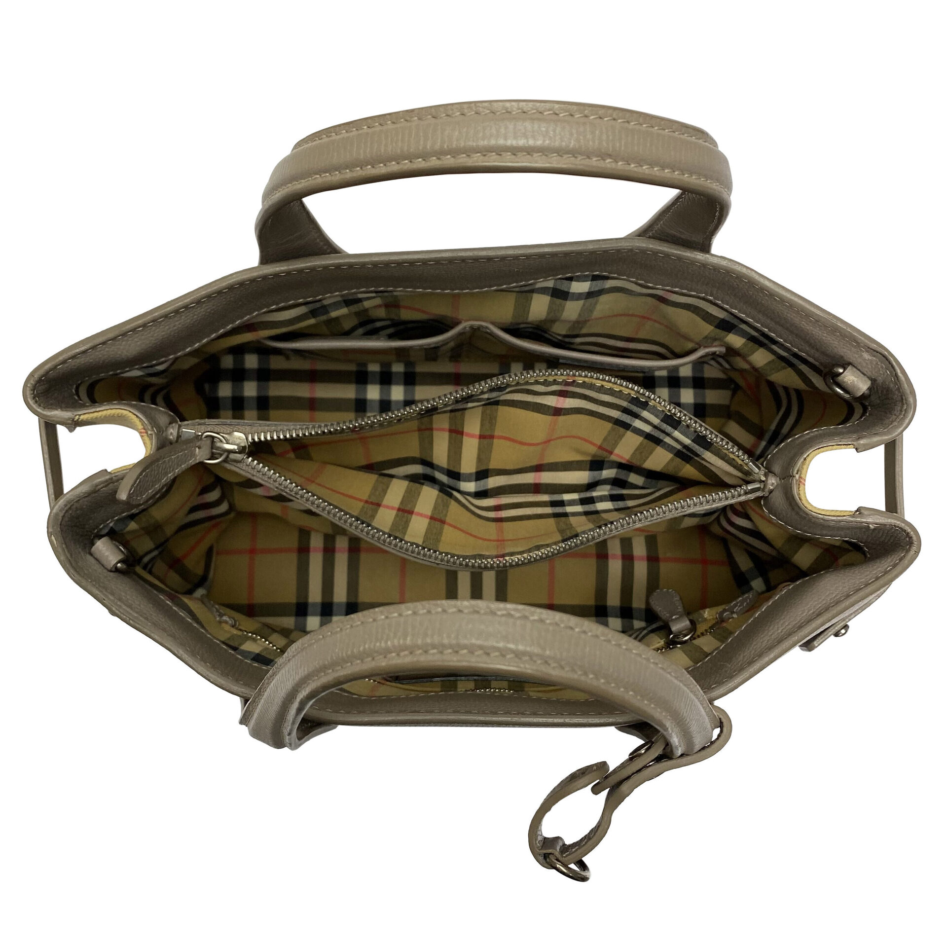 Bolsa Burberry Banner Couro Cinza