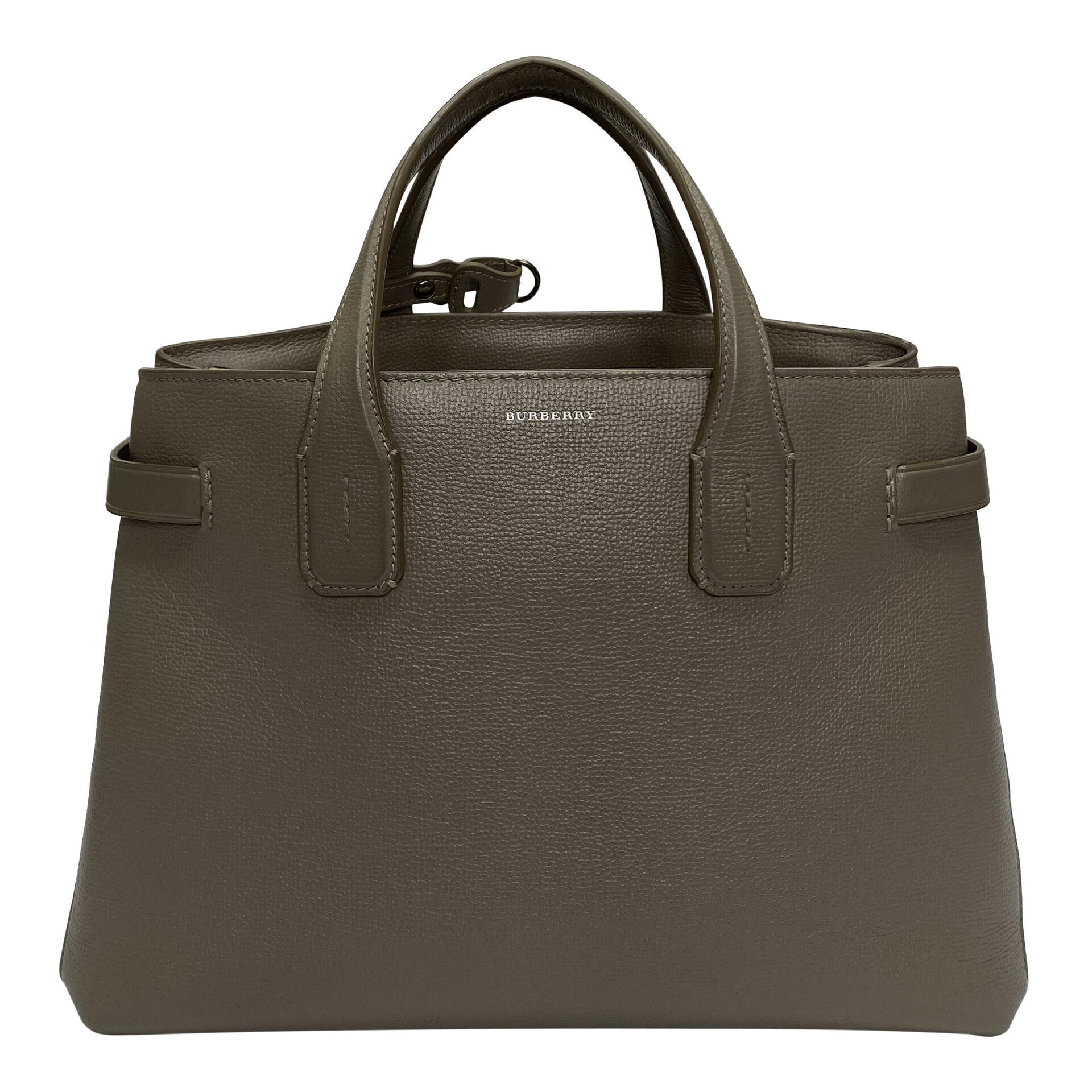 Bolsa Burberry Banner Couro Cinza