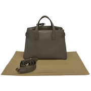 Bolsa Burberry Banner Couro Cinza