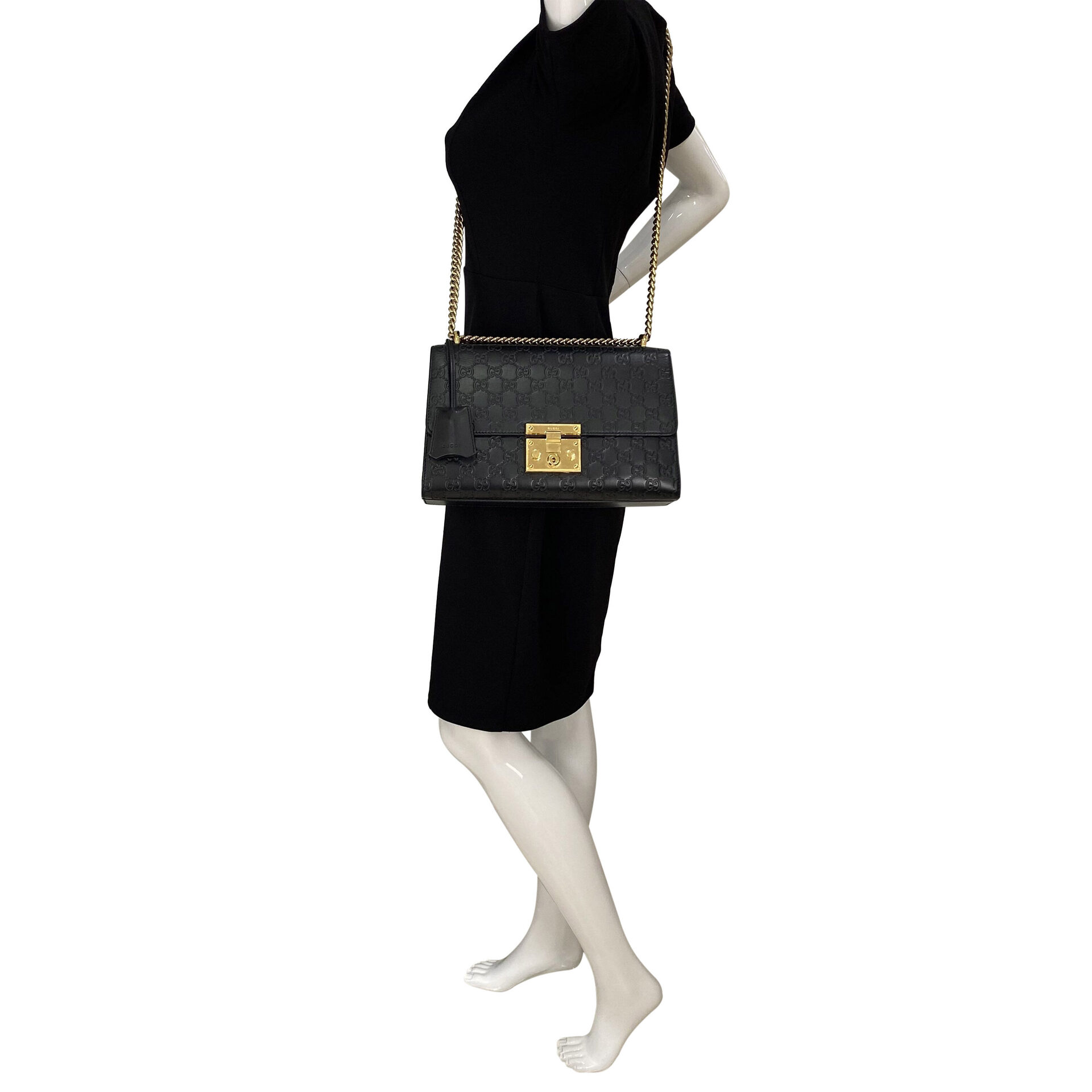 Bolsa Gucci Padlock Couro Preta