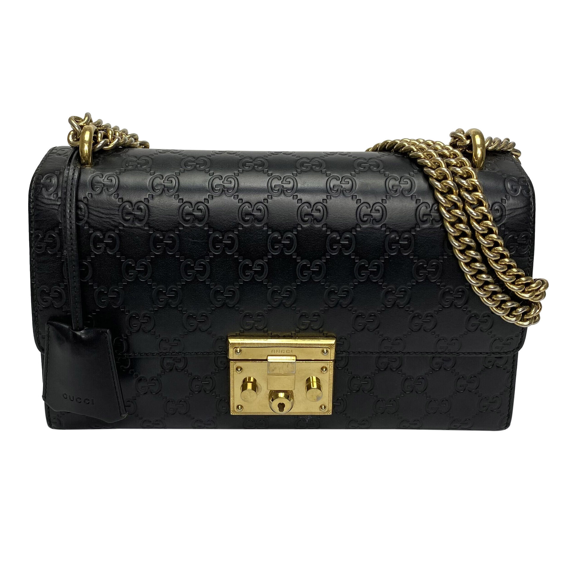 Bolsa Gucci Padlock Couro Preta