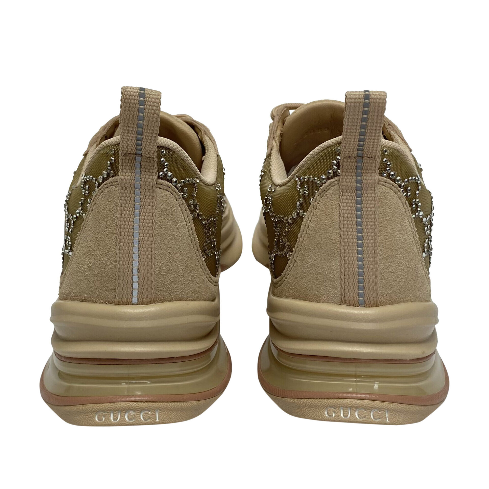 Tênis Gucci Run GG Crystals Nude
