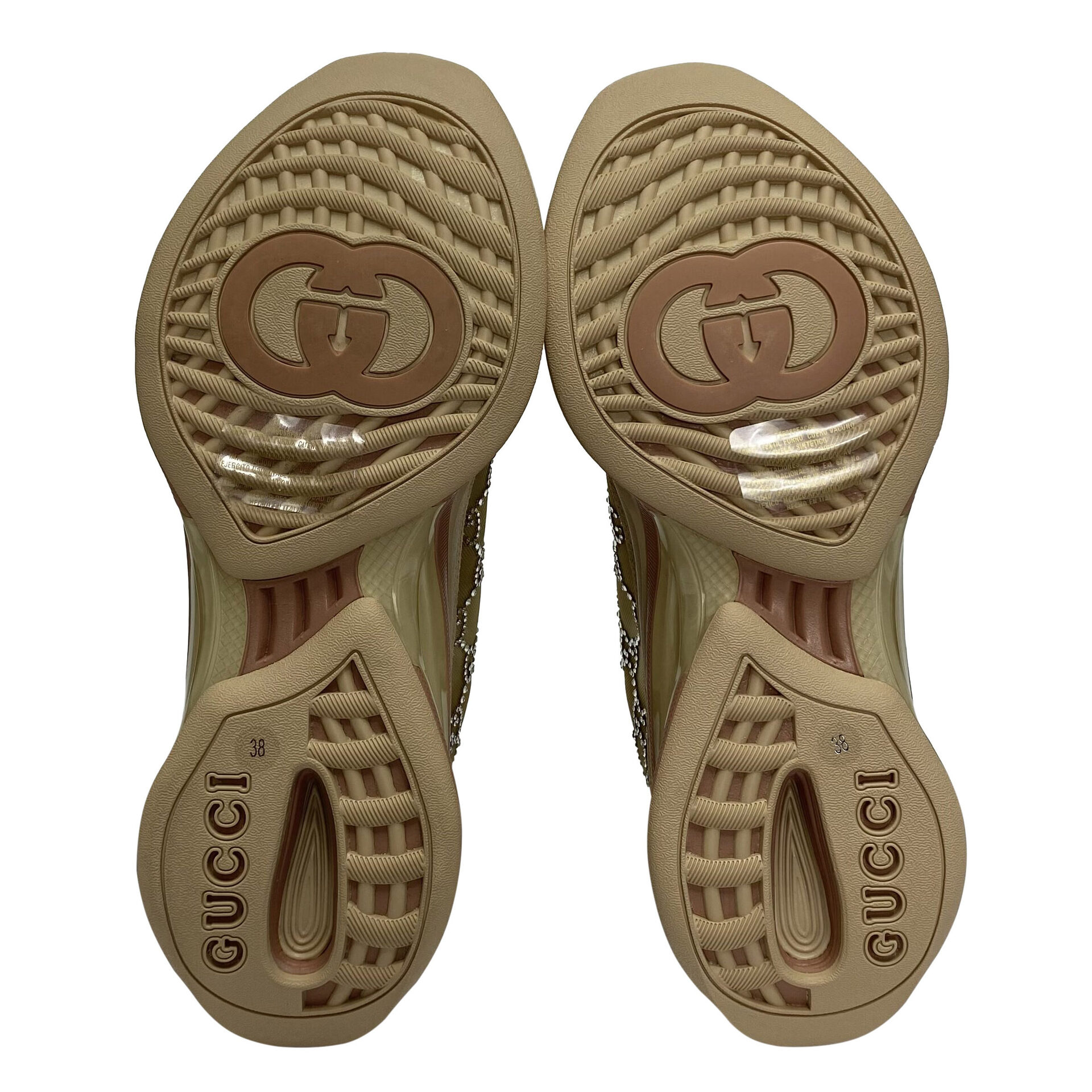 Tênis Gucci Run GG Crystals Nude