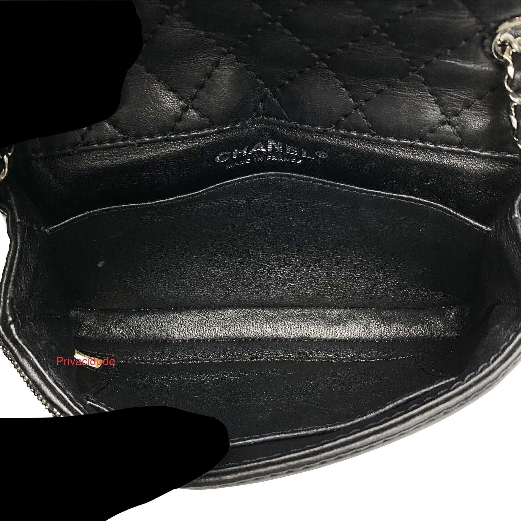 Bolsa Chanel Mini Bordada Preta