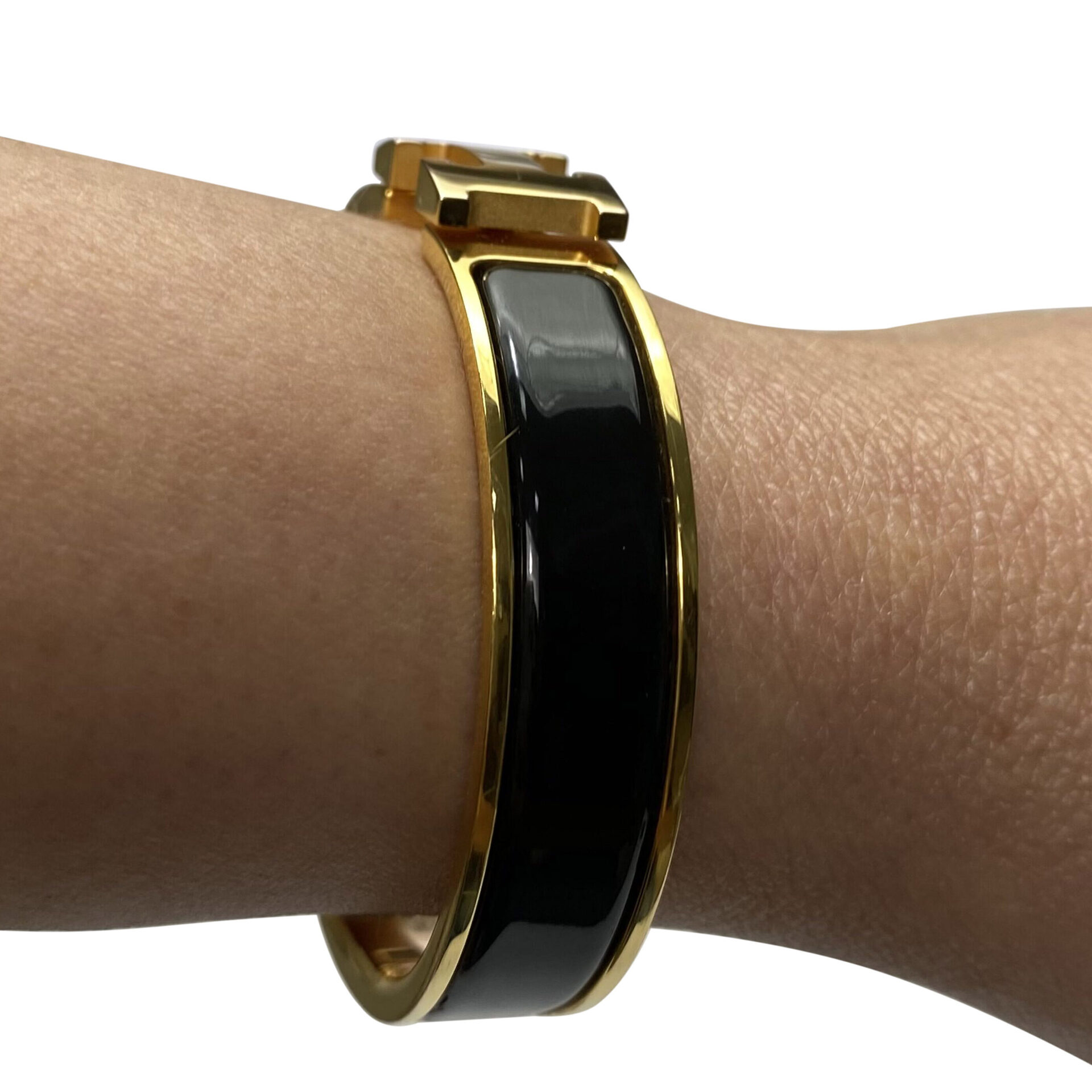 Bracelete Hermès Clic Clac H Preto