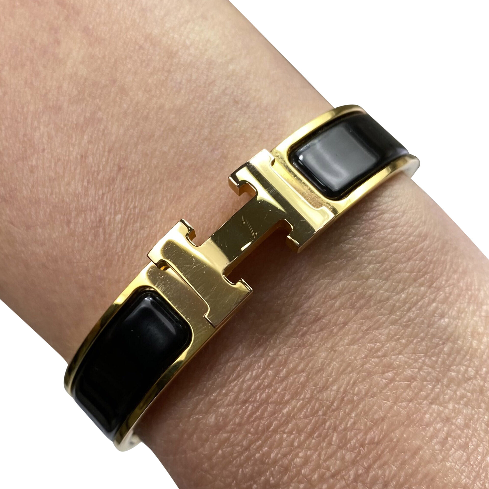 Bracelete Hermès Clic Clac H Preto
