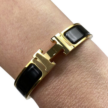 Bracelete Hermès Clic Clac H Preto
