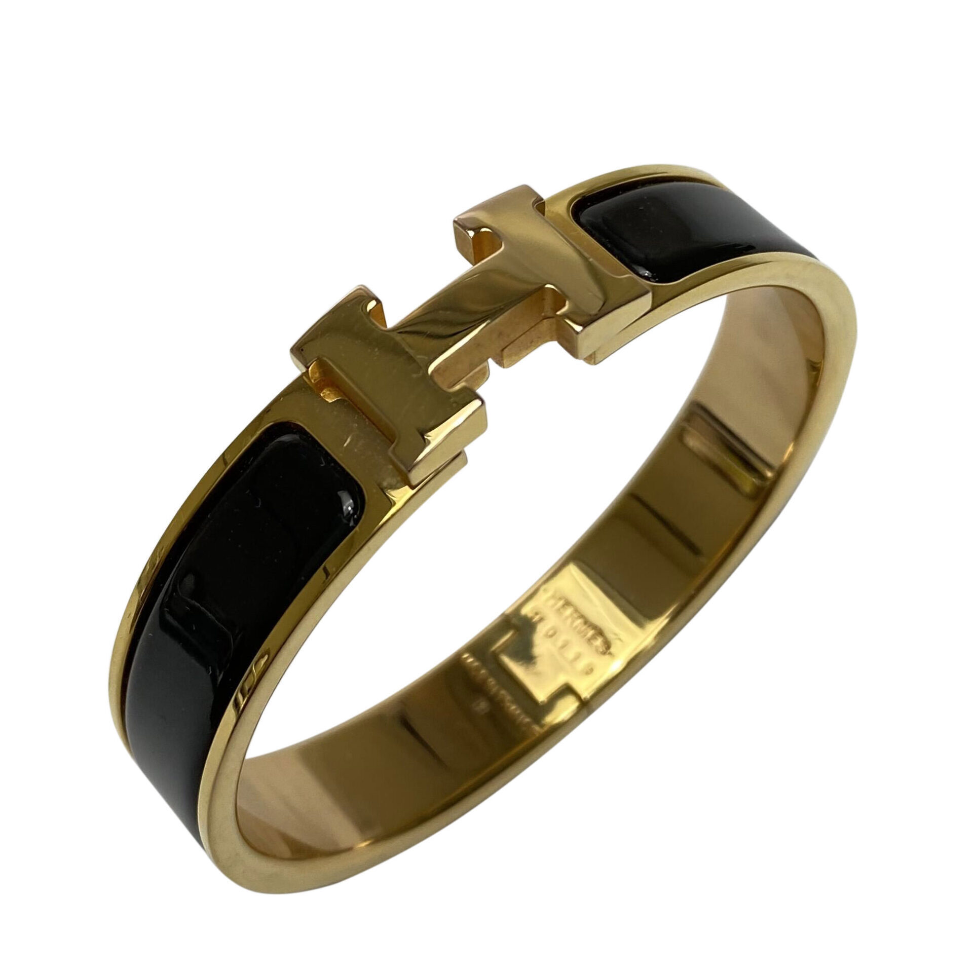 Bracelete Hermès Clic Clac H Preto