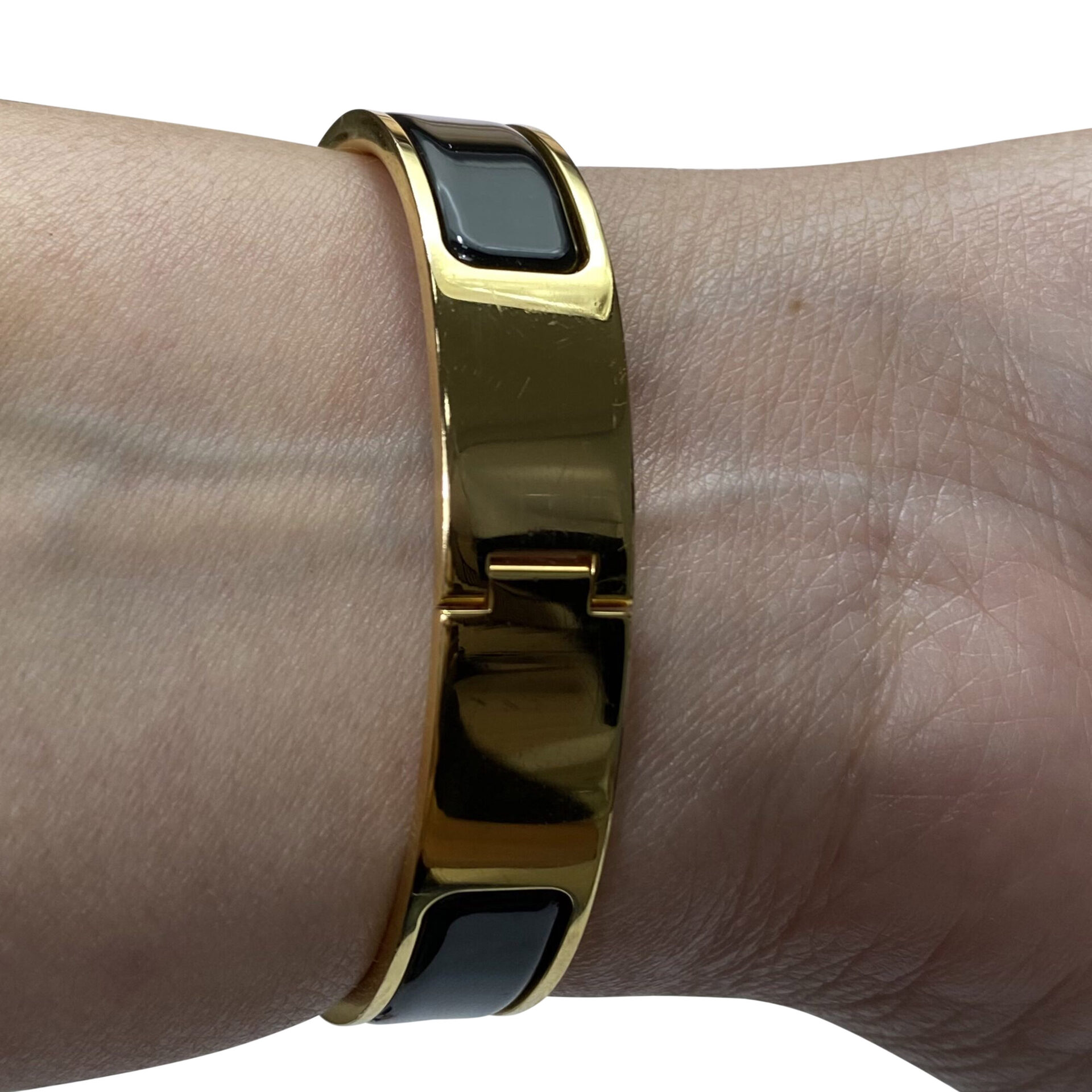 Bracelete Hermès Clic Clac H Preto