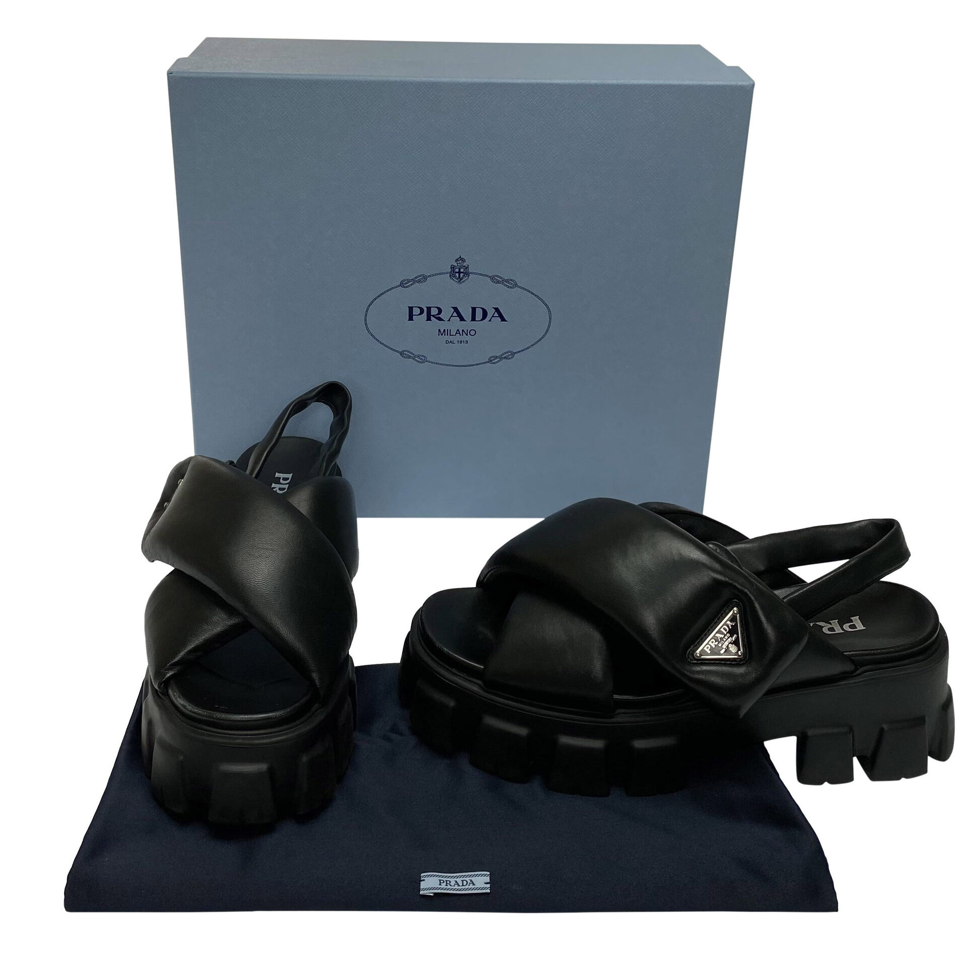 Sandália Prada Monolith Preta