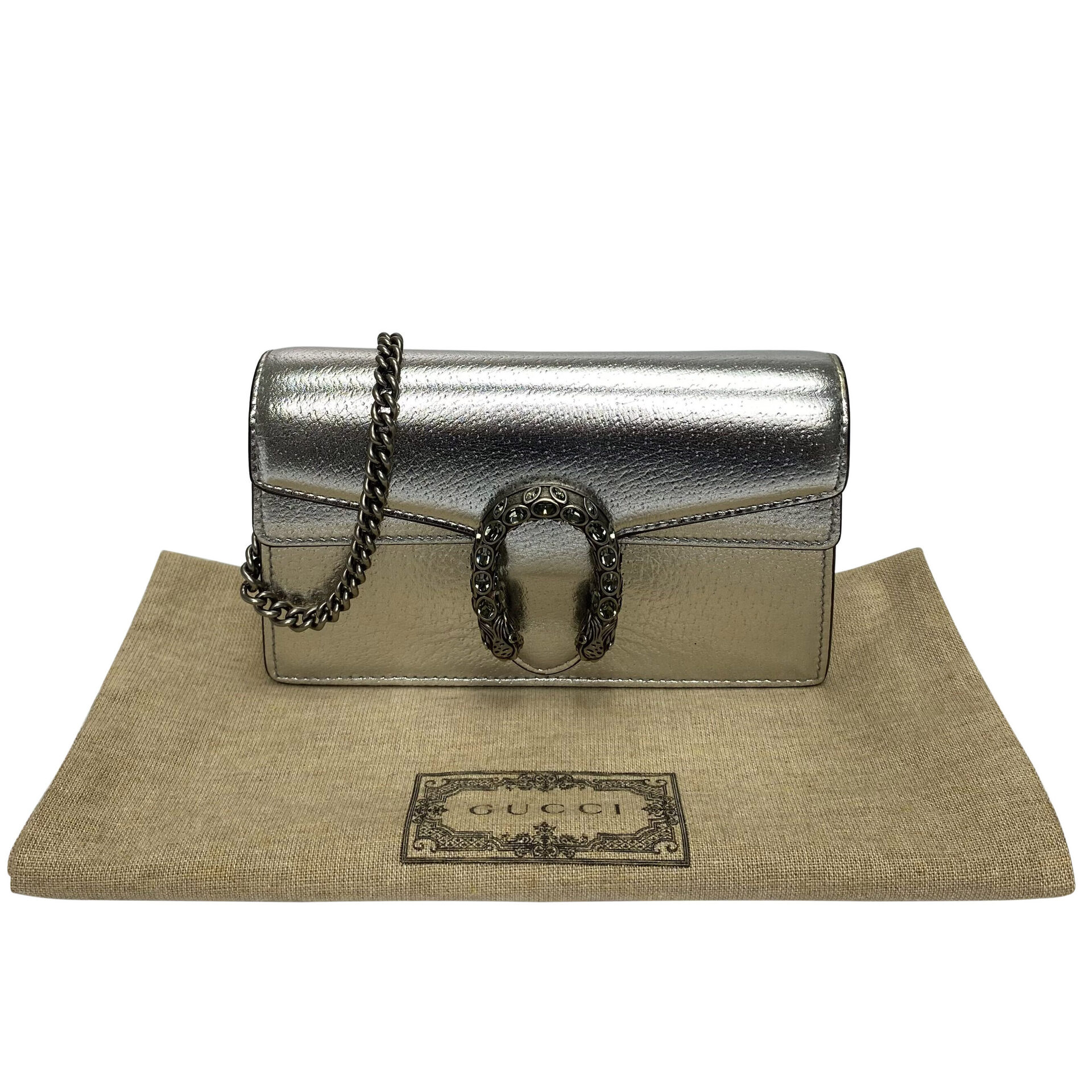 Bolsa Gucci Dionysus Super Mini Prata