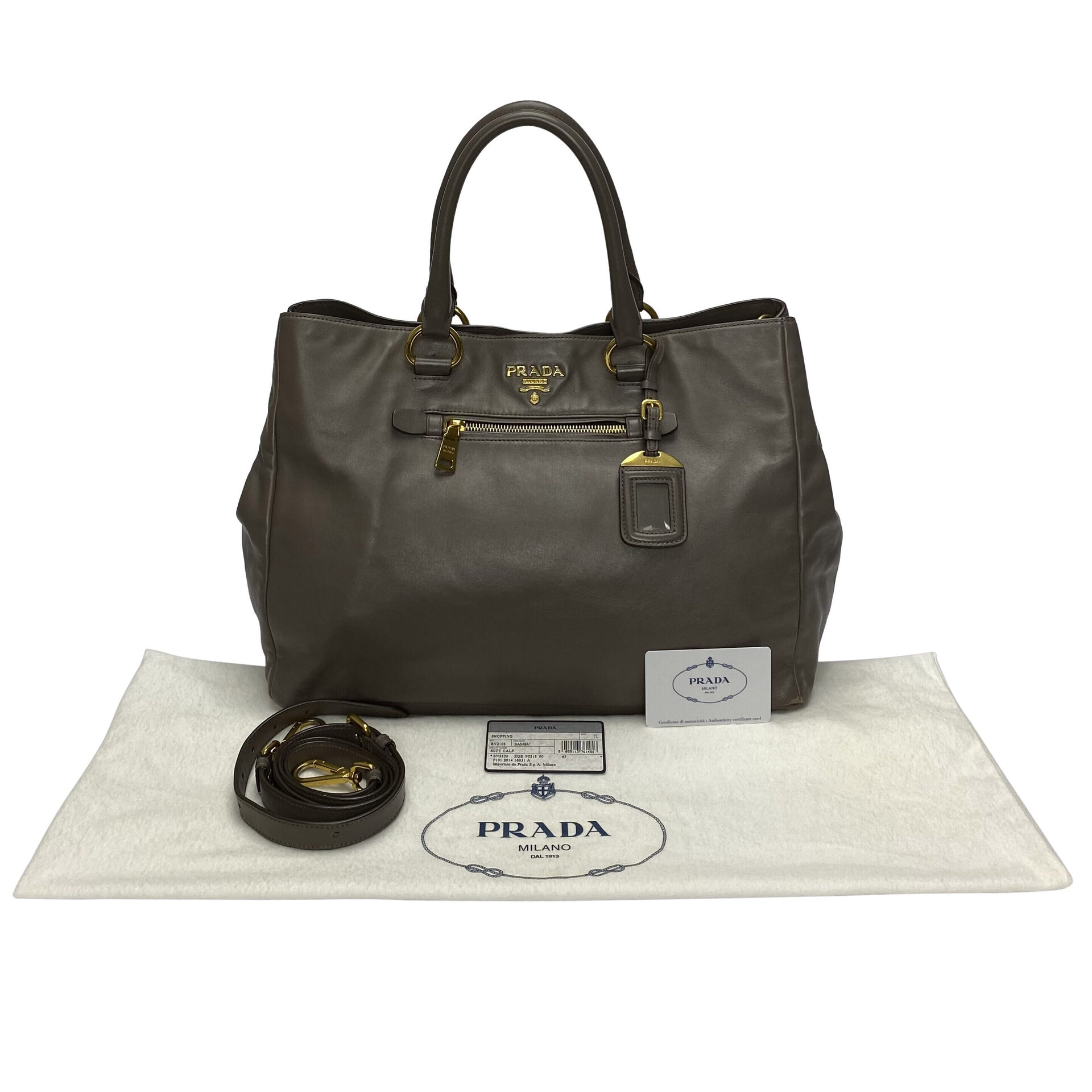 Bolsa Prada Couro Cinza