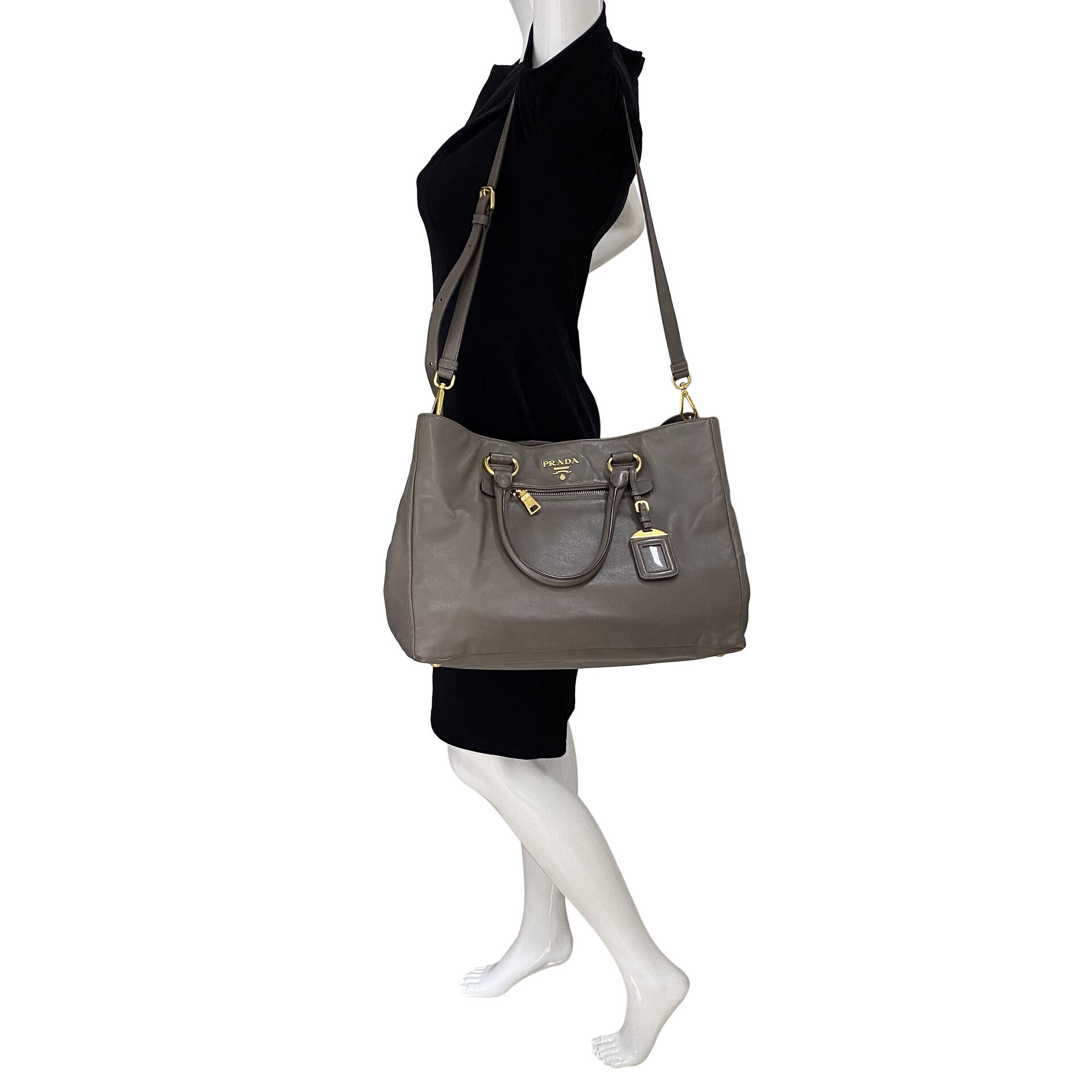 Bolsa Prada Couro Cinza