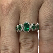 Anel Esmeraldas e Diamantes