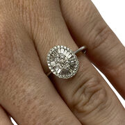 Anel Pizza Ouro Branco com Diamantes