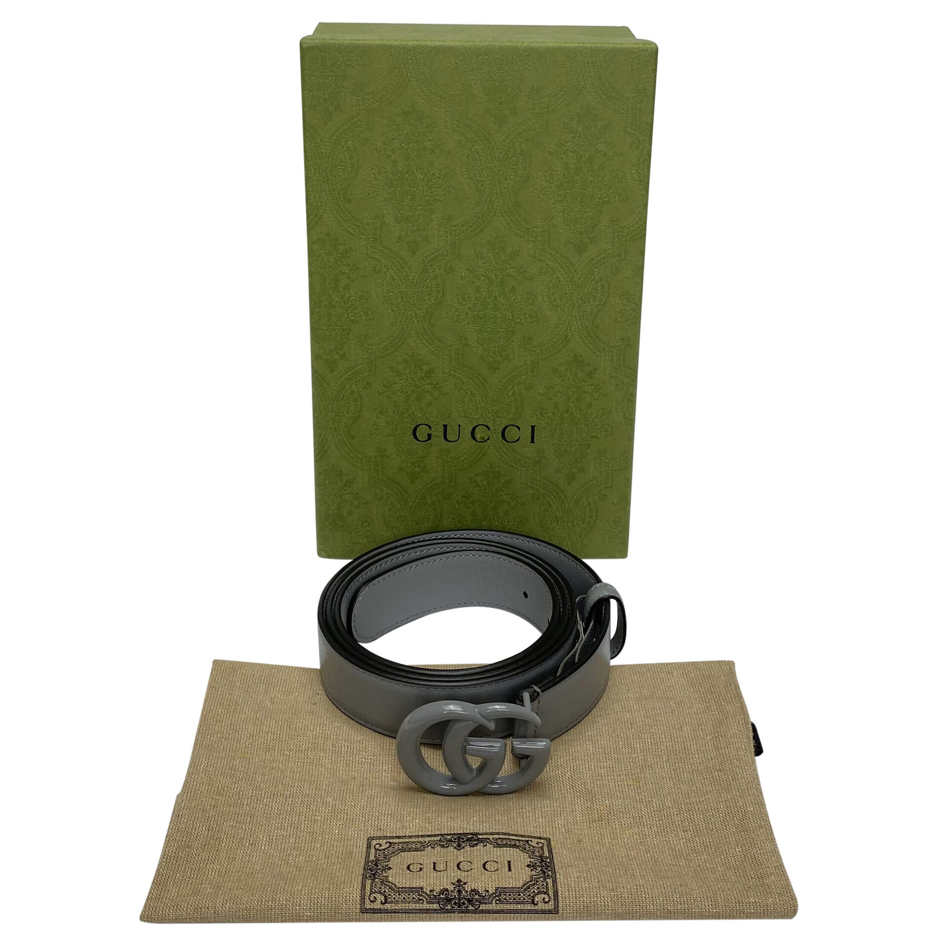 Cinto Gucci GG Marmont Cinza