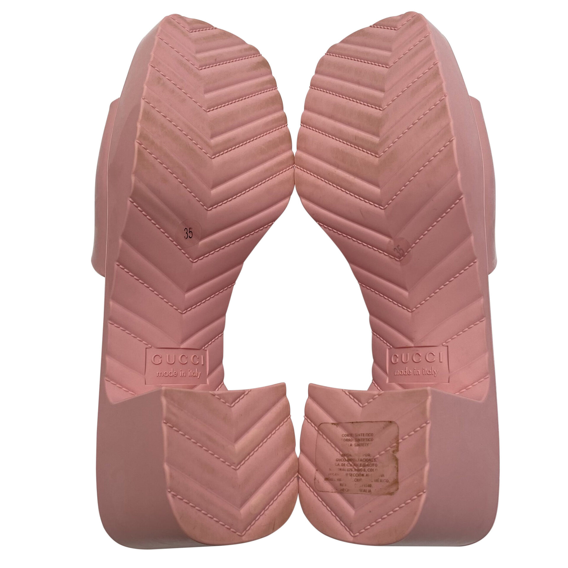 Sandália Gucci Rubber Slides Rosa