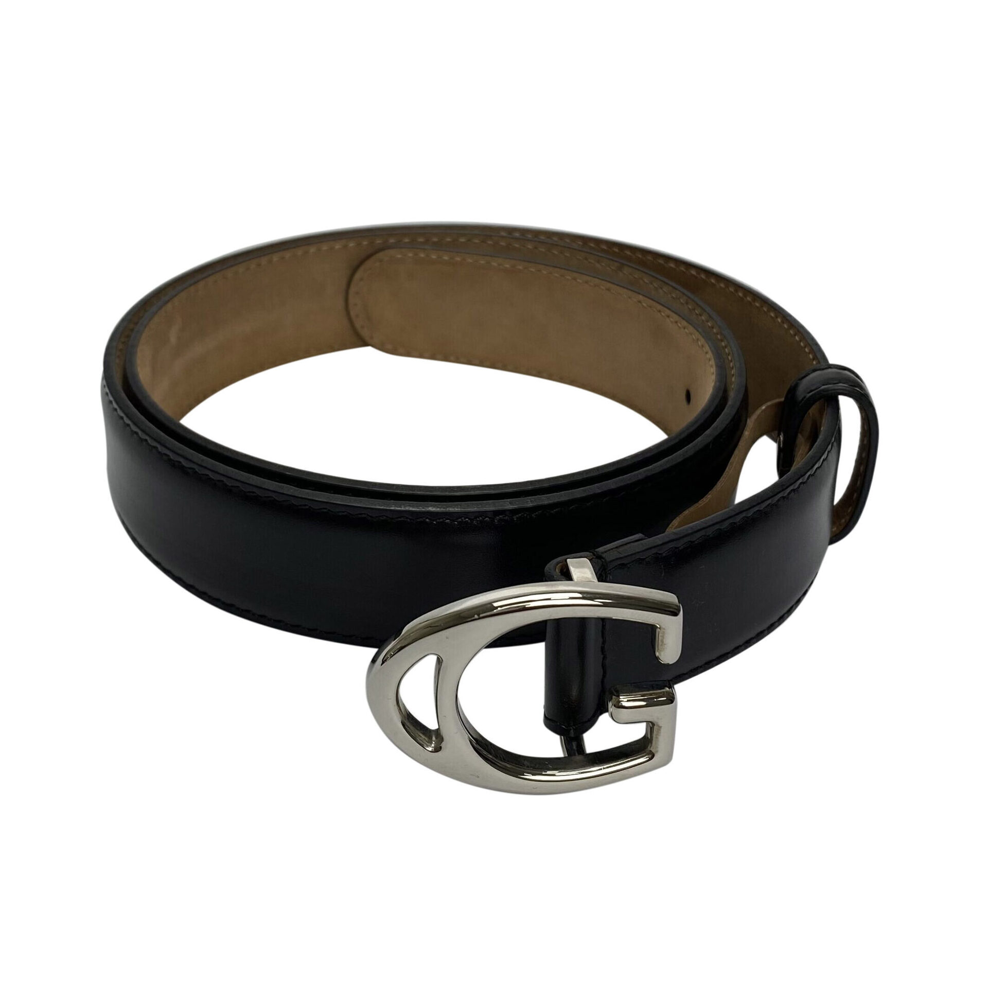 Cinto Gucci Couro Preto