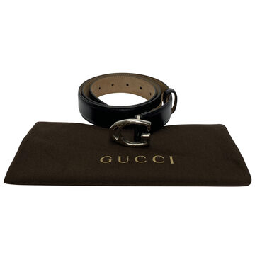 Cinto Gucci Couro Preto