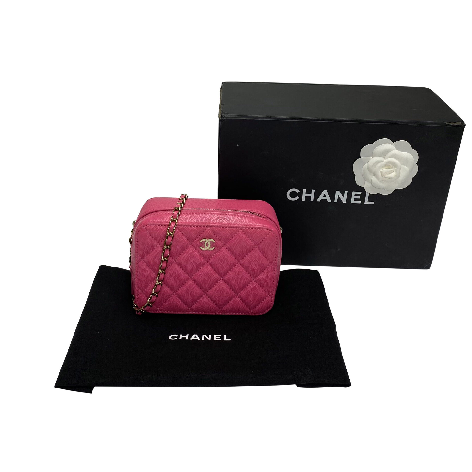 Bolsa Chanel Camera Bag Caviar Rosa