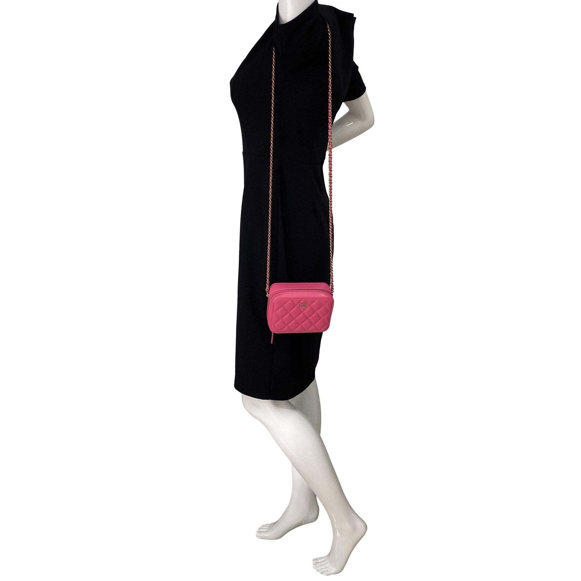 Bolsa Chanel Camera Bag Caviar Rosa