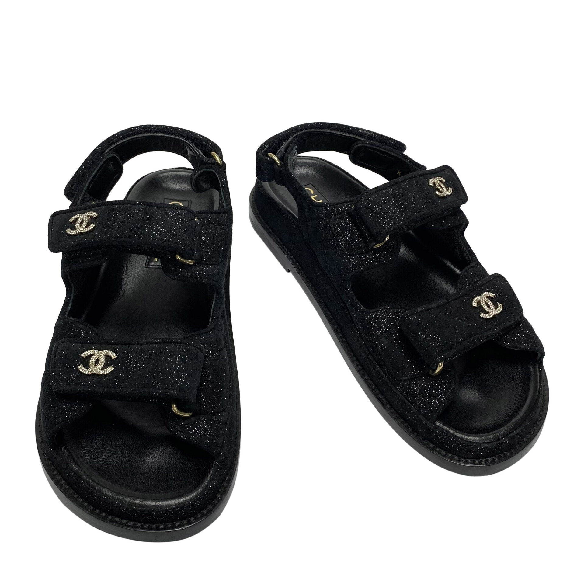 Papete Chanel CC Velcro Preta