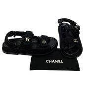 Papete Chanel CC Velcro Preta