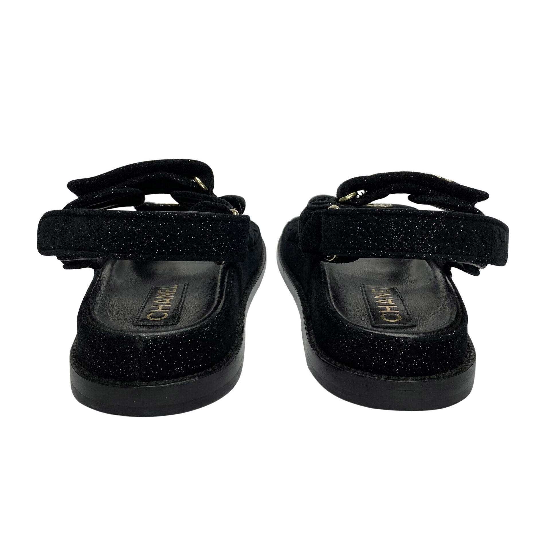 Papete Chanel CC Velcro Preta