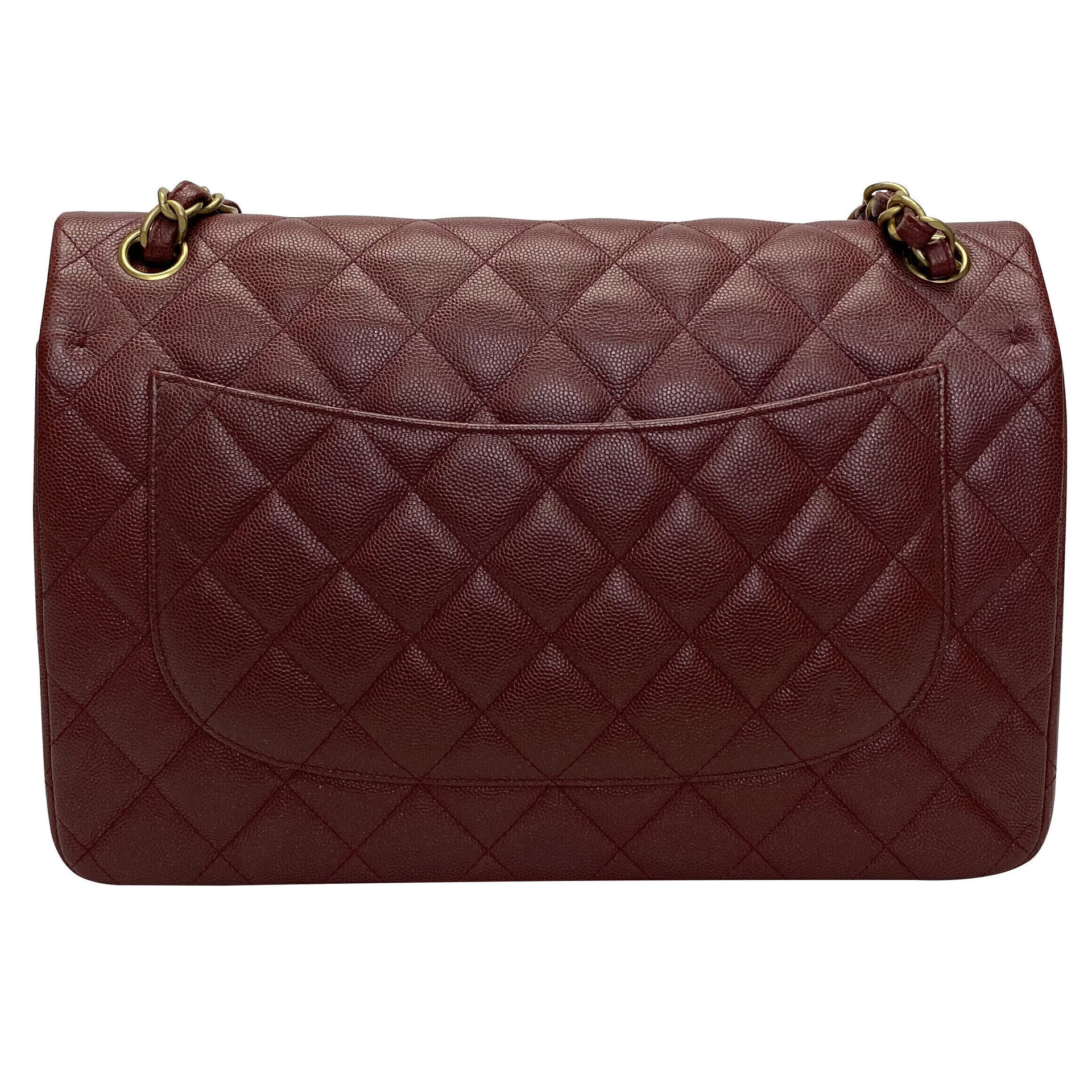 Bolsa Chanel Jumbo Couro Caviar Vinho