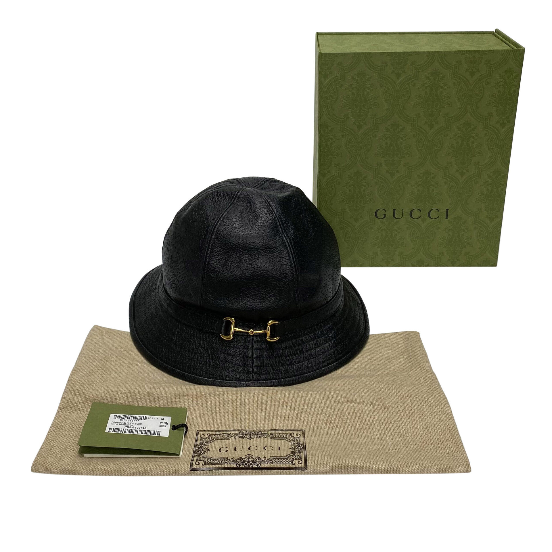 Chapéu Gucci Bucket Horsebit Preto