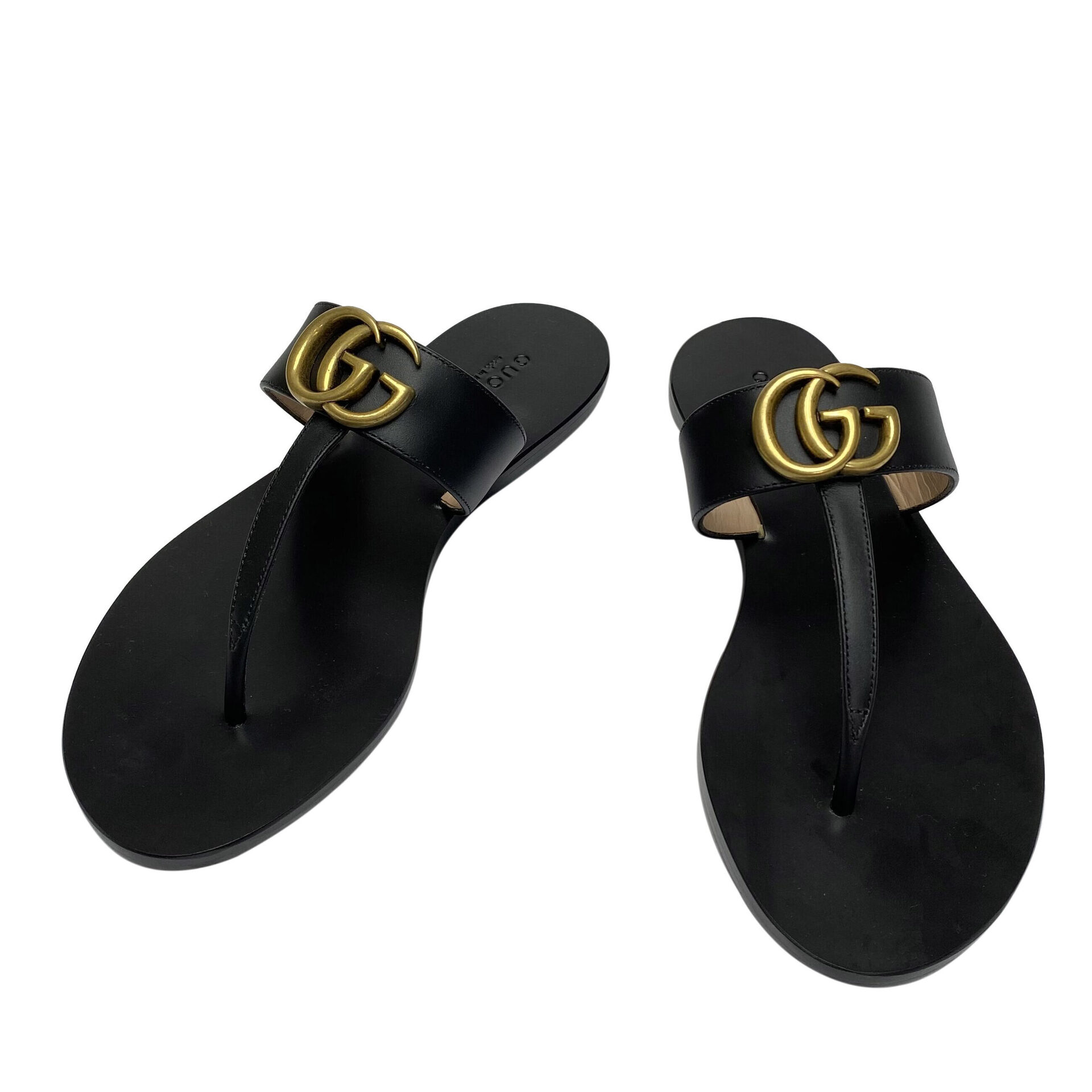 Flat Gucci Couro Preta