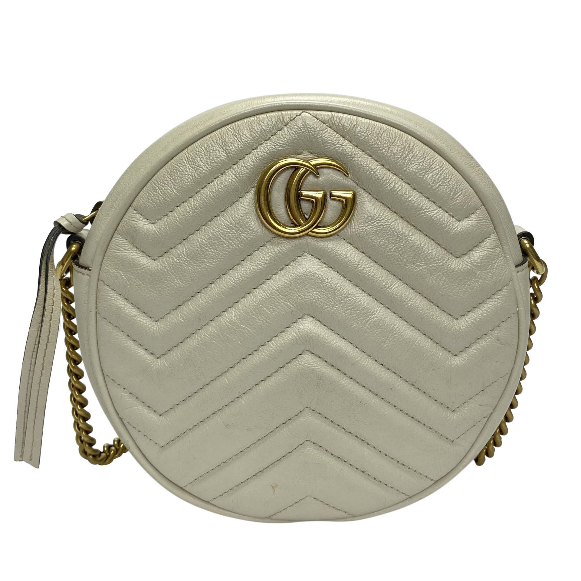 Bolsa Gucci GG Marmont Round Off White