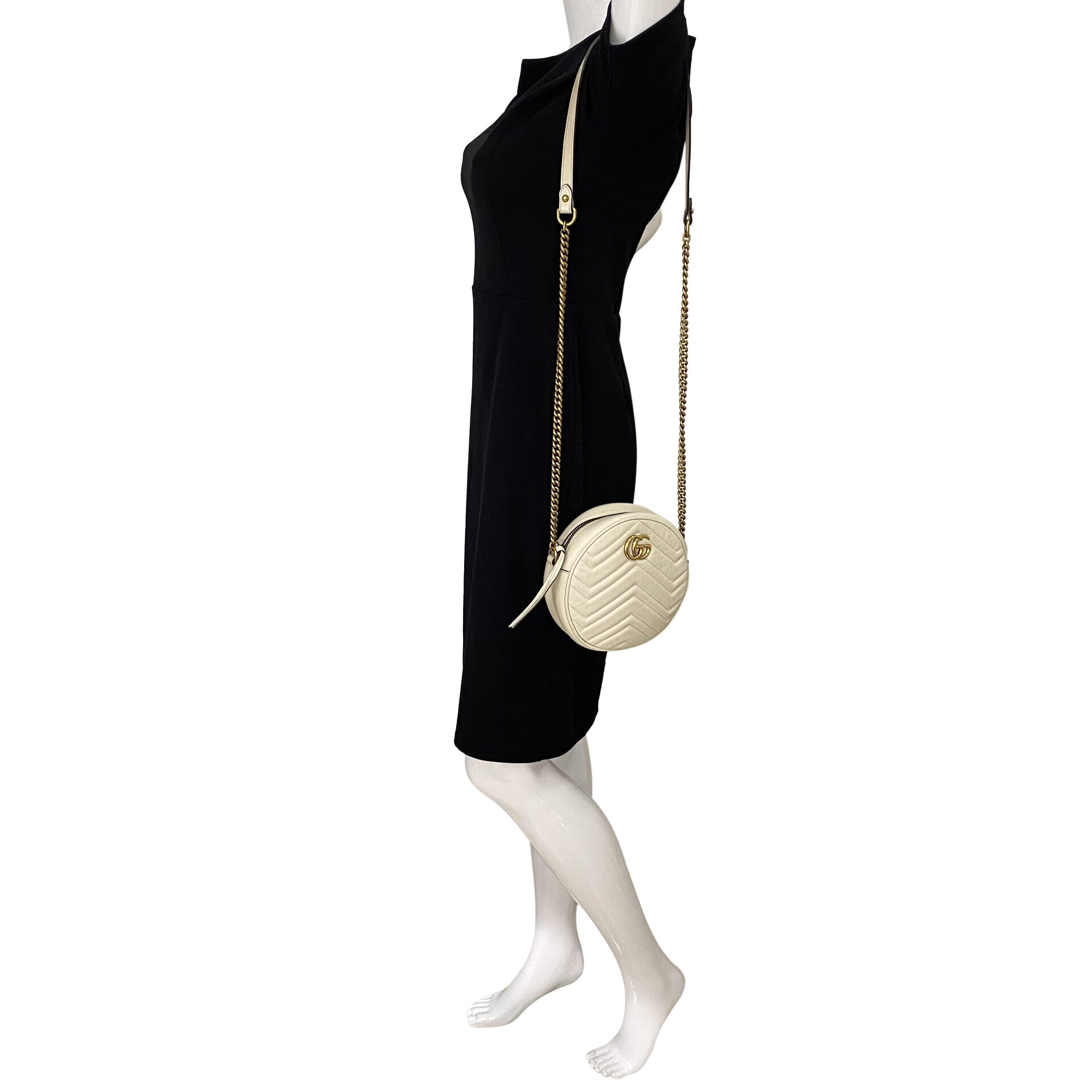 Bolsa Gucci GG Marmont Round Off White