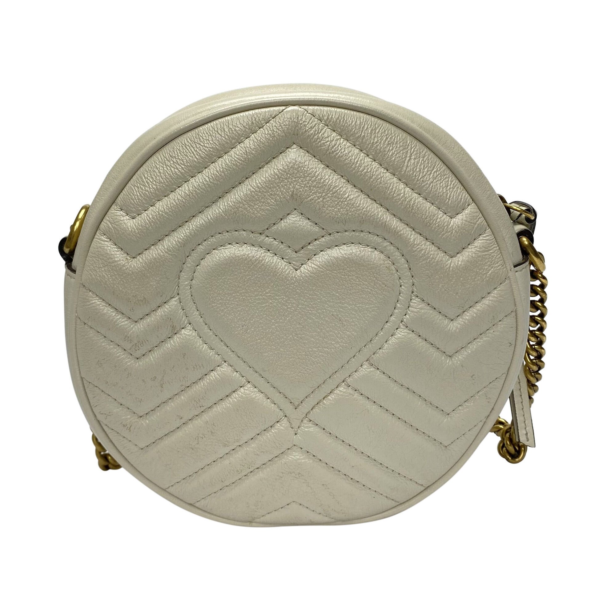 Bolsa Gucci GG Marmont Round Off White