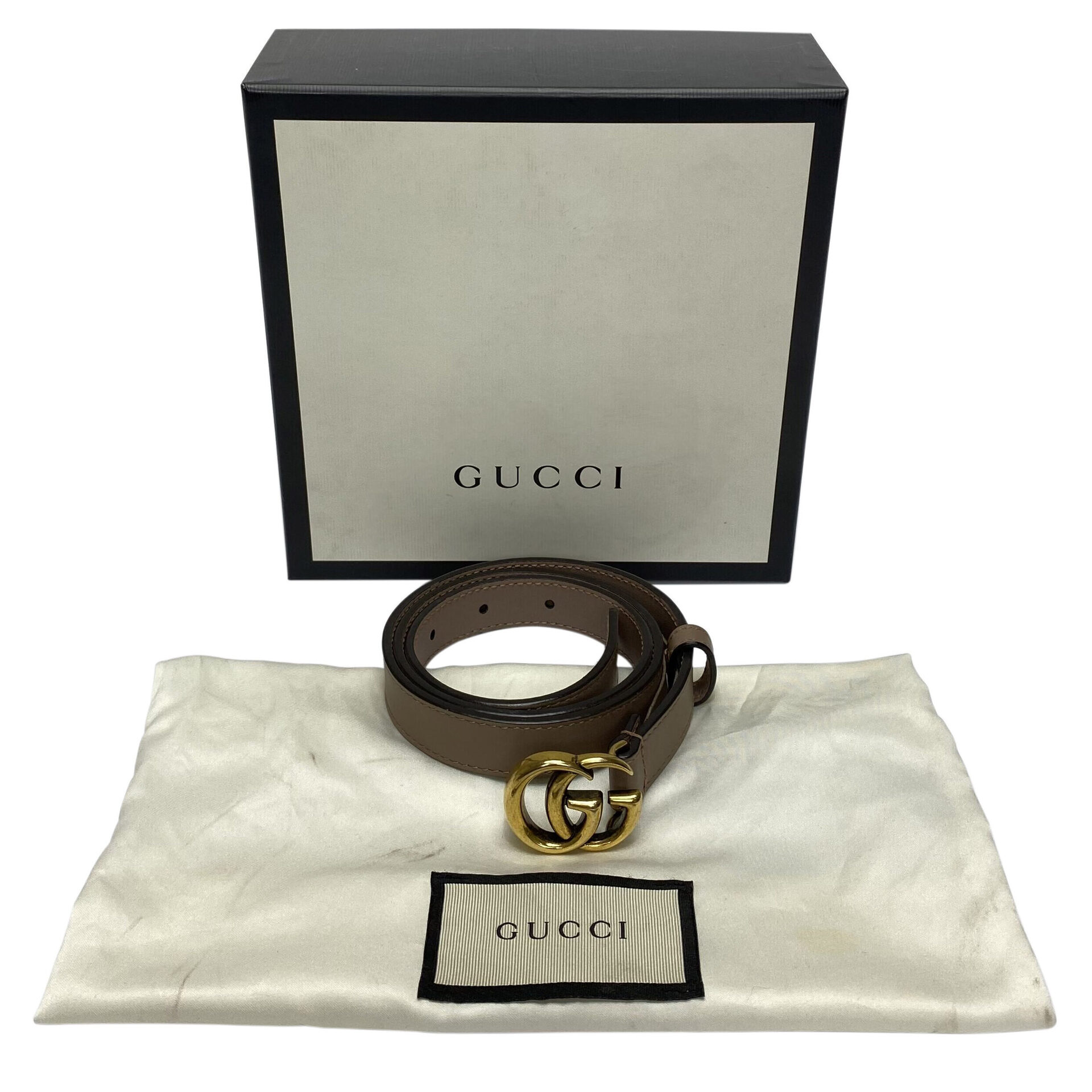 Cinto Gucci GG Couro Nude