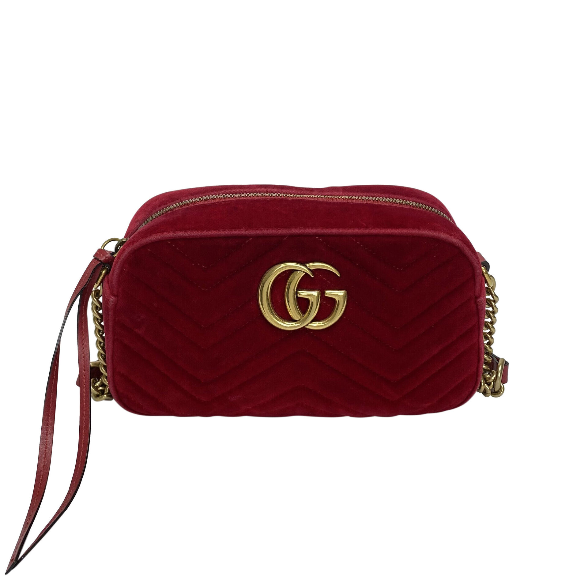 Bolsa Gucci GG Marmont Veludo Vermelho