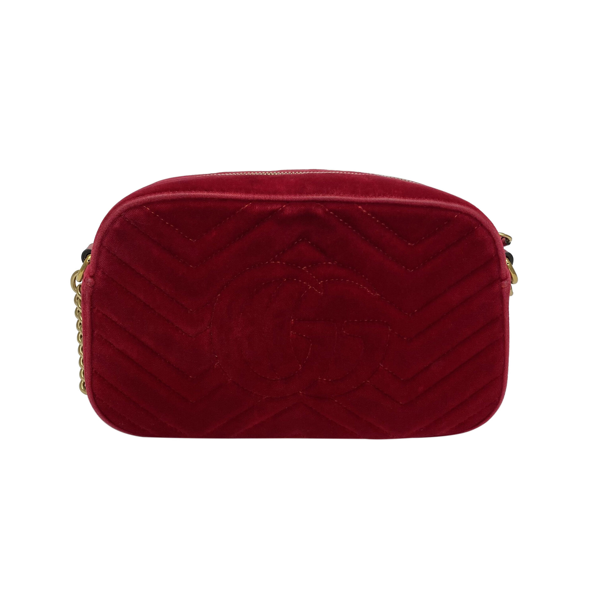 Bolsa Gucci GG Marmont Veludo Vermelho