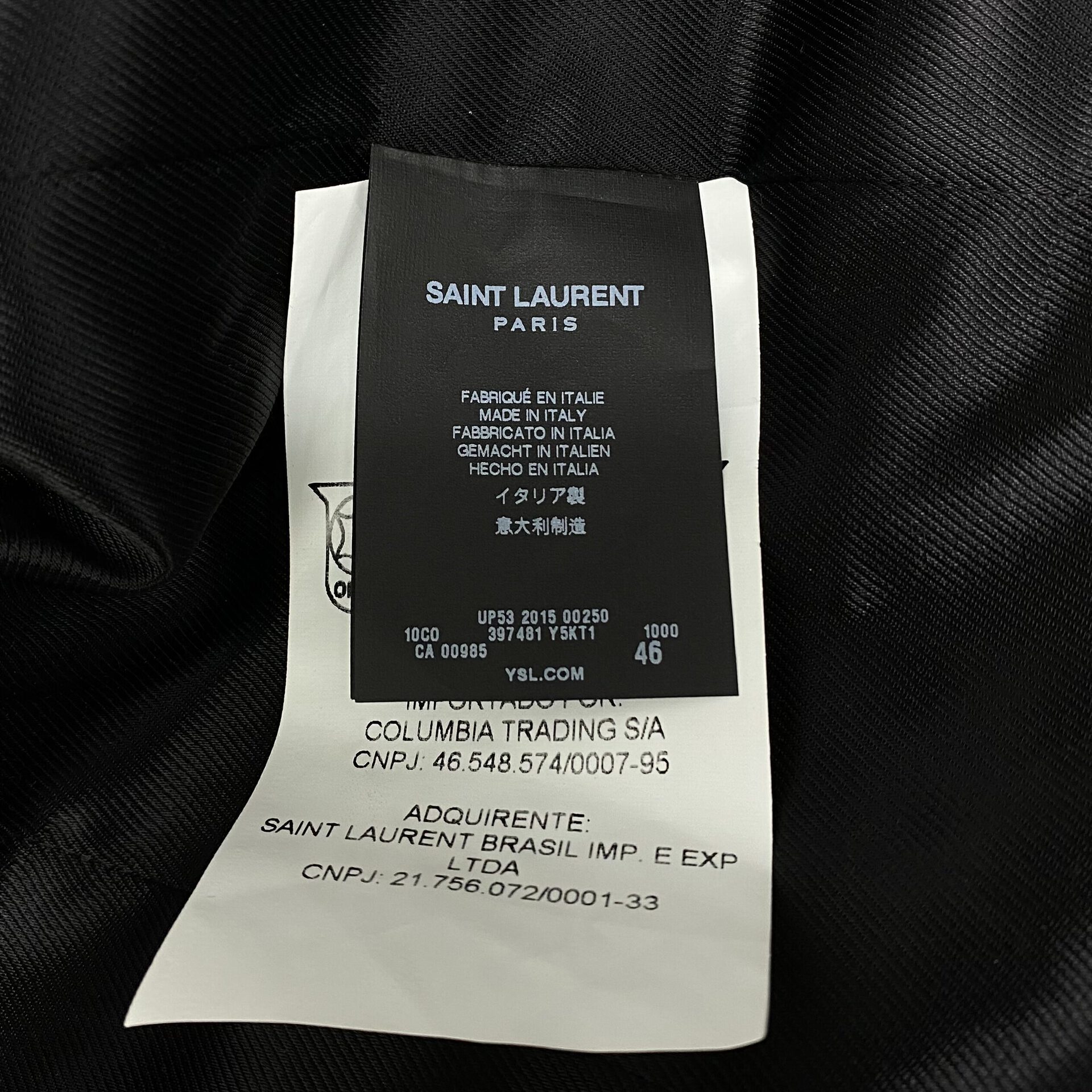 Casaco Saint Laurent Preto