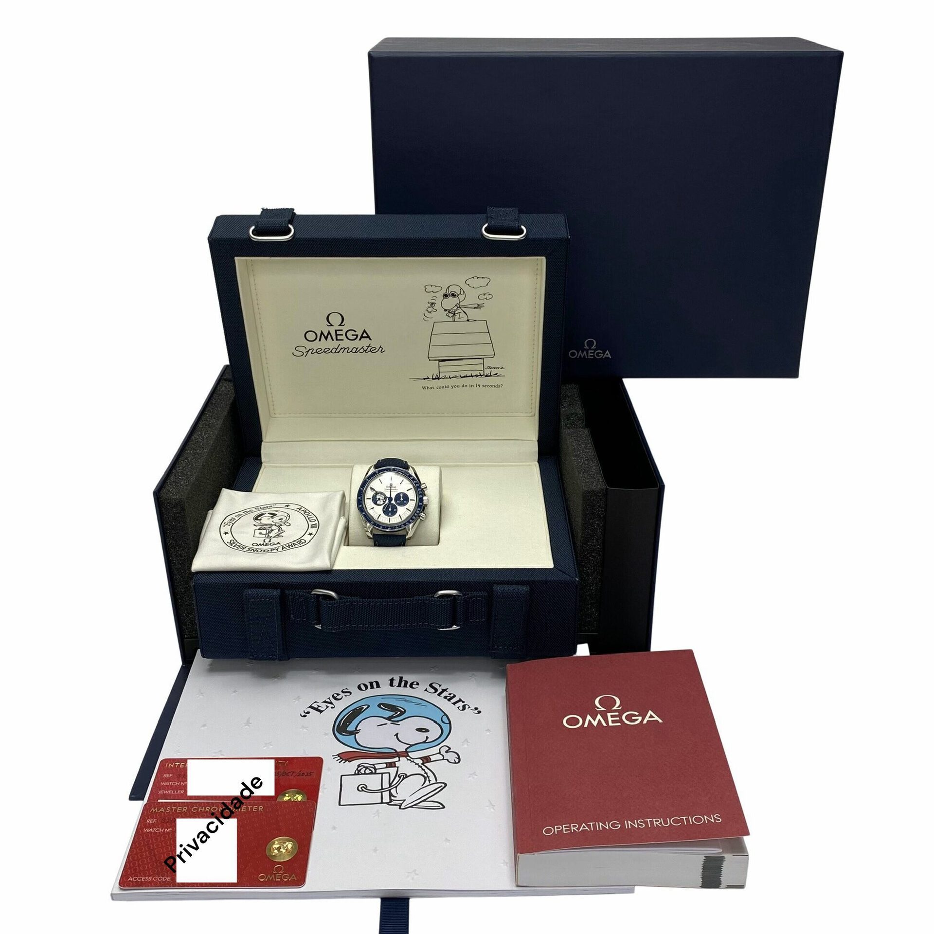 Relógio Omega Speedmaster Silver Snoopy Award 50th Anniversary