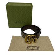 Cinto Gucci GG Monograma e Marrom