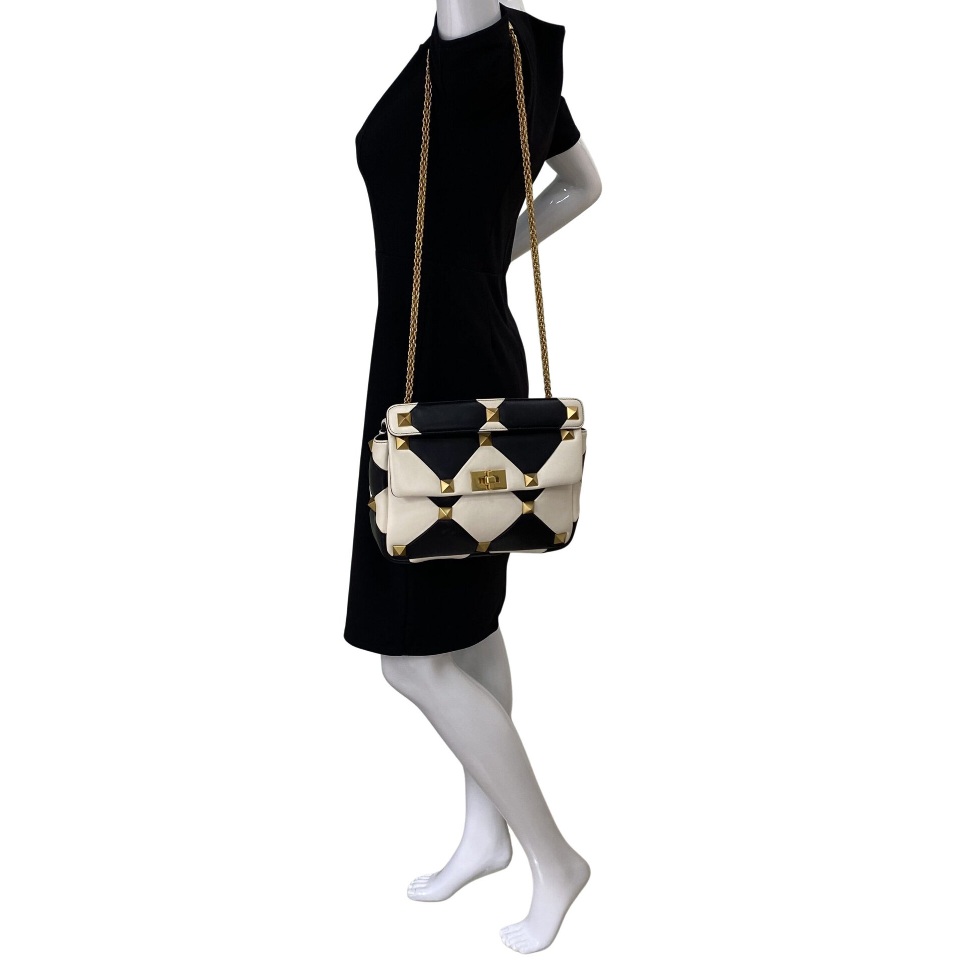 Bolsa Valentino Garavani Roman Stud Bicolor