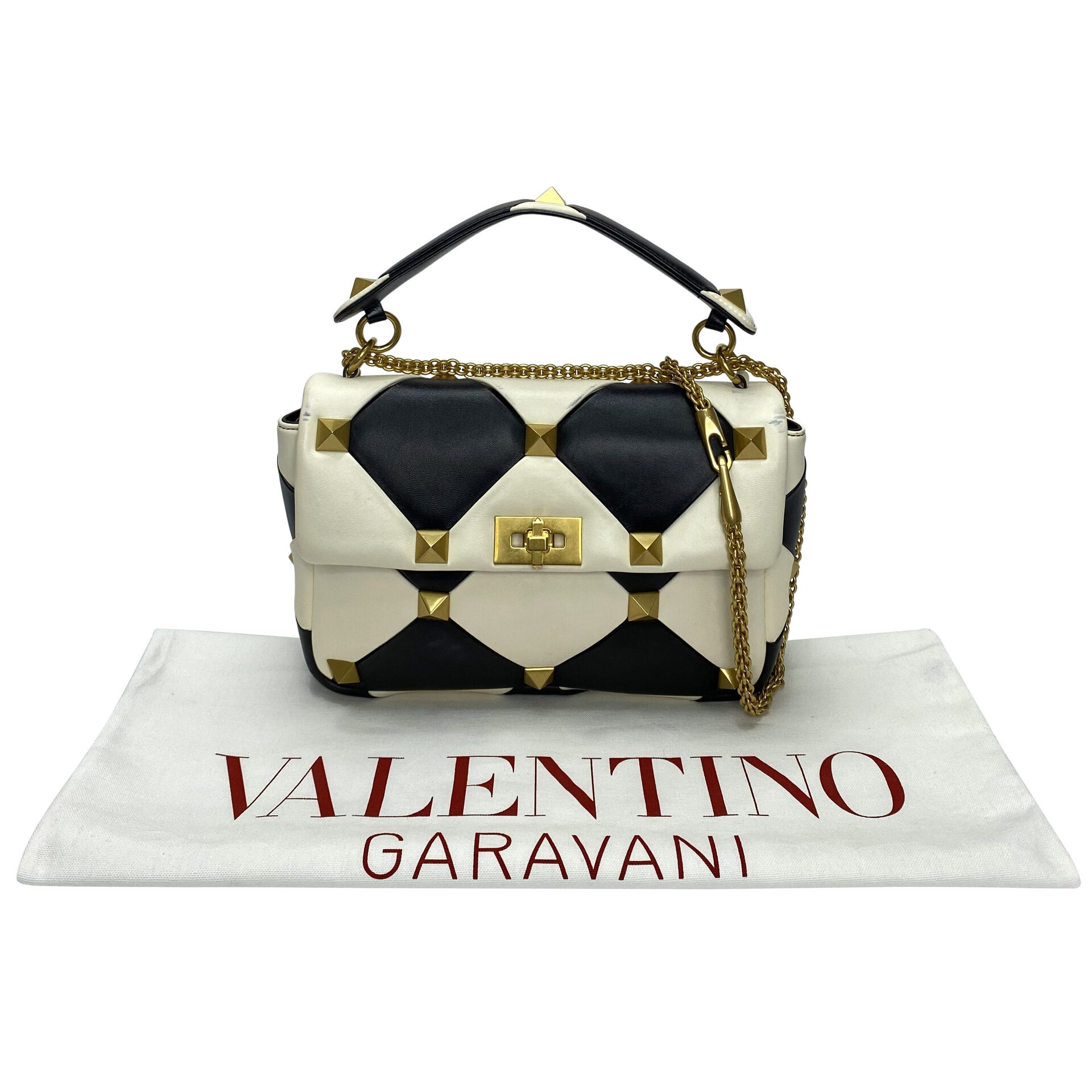 Bolsa Valentino Garavani Roman Stud Bicolor