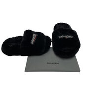 Slide Balenciaga Furry Preto