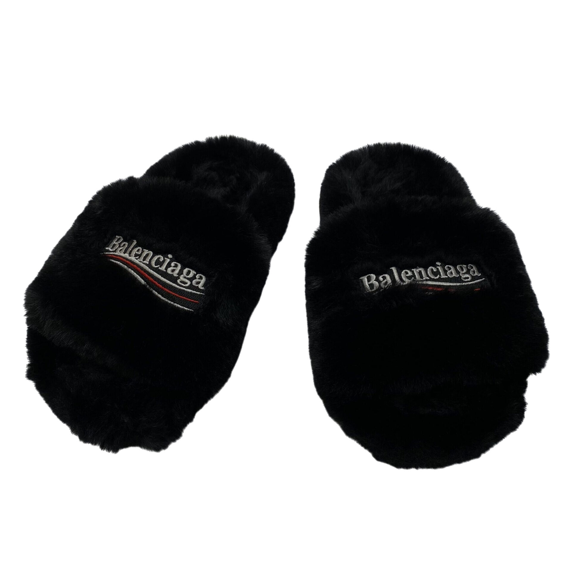 Slide Balenciaga Furry Preto