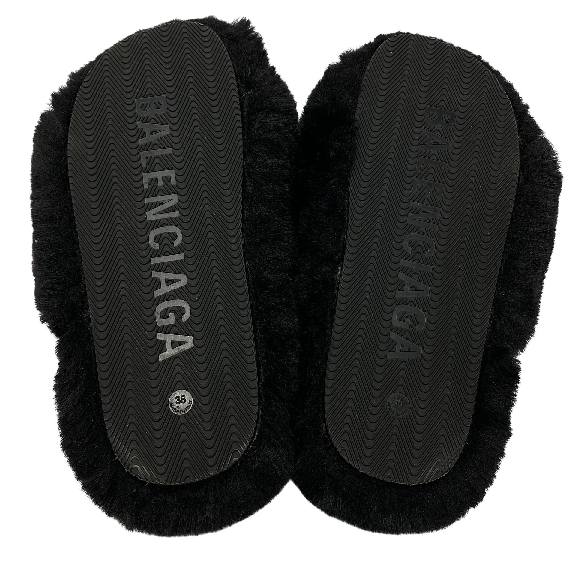 Slide Balenciaga Furry Preto