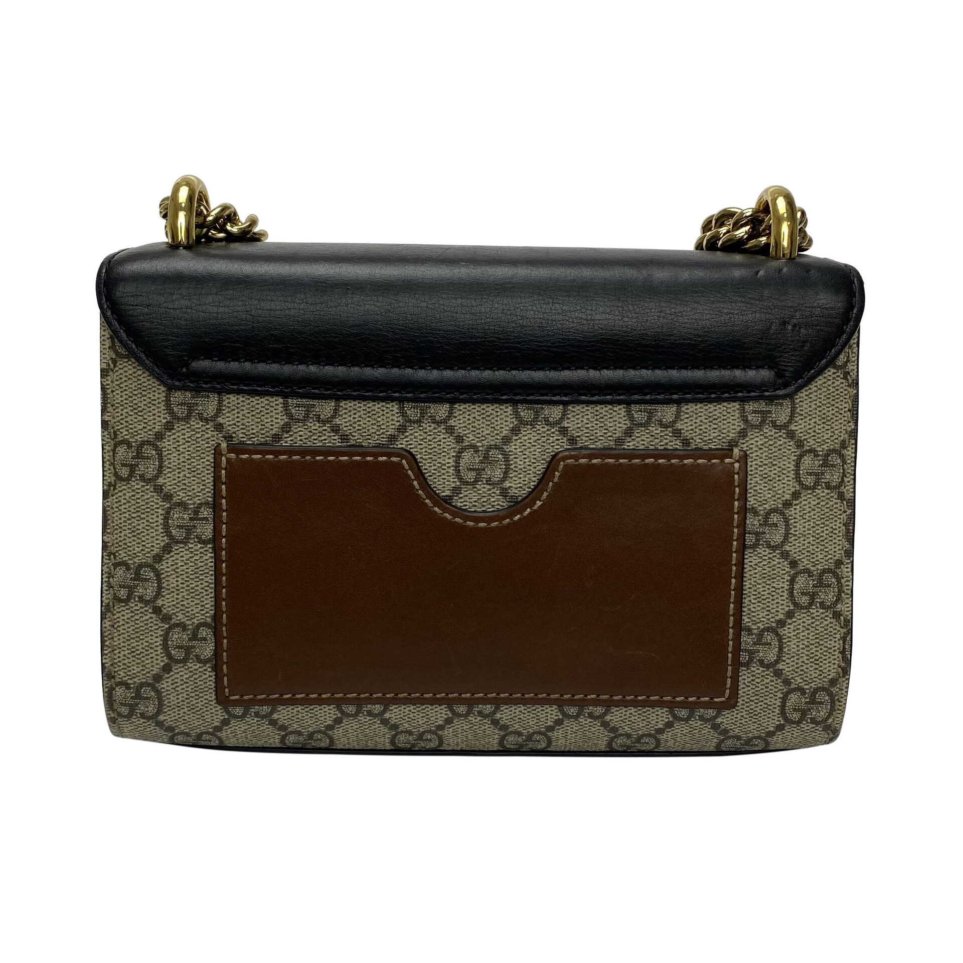 Bolsa Gucci Padlock Mini Canvas GG Couro Preto