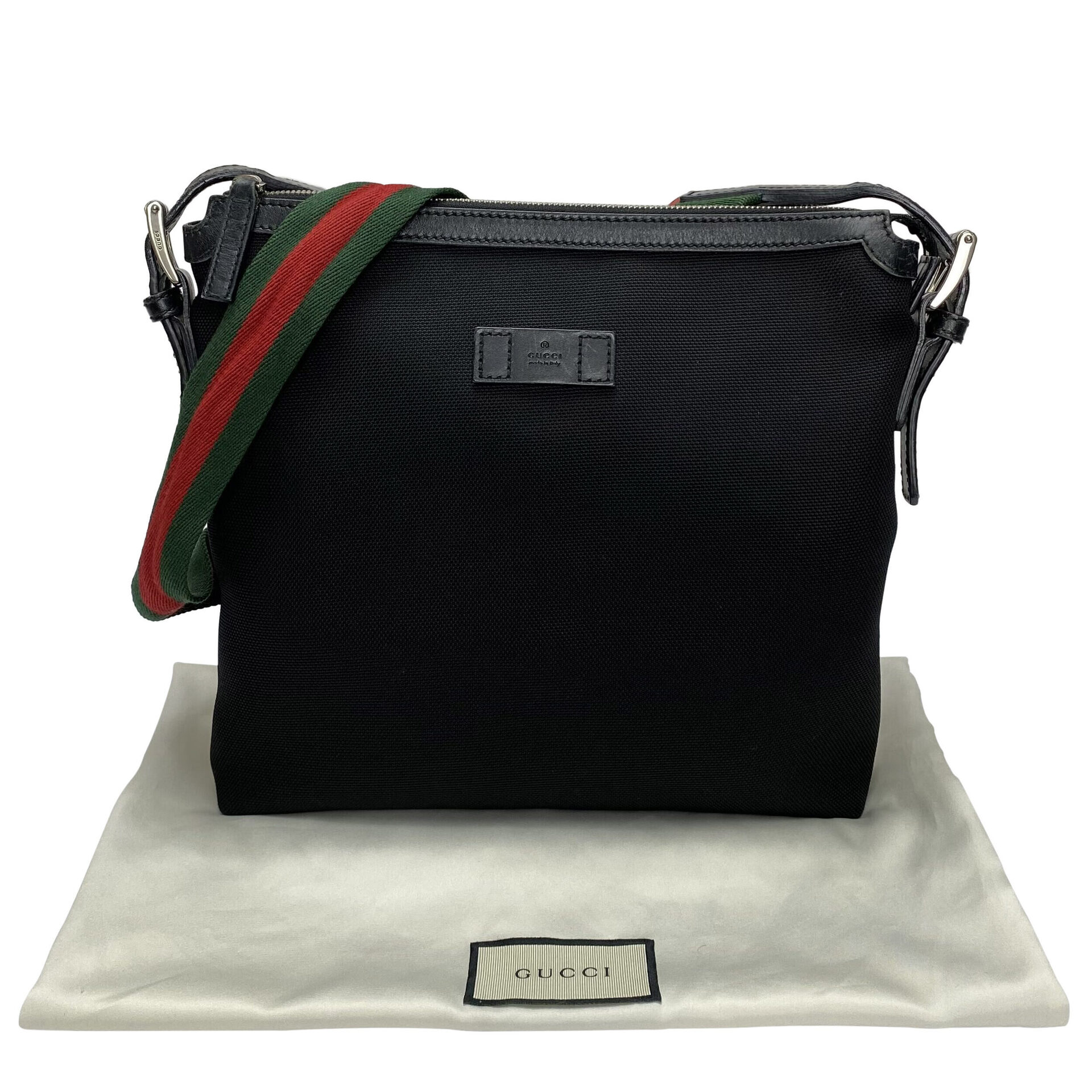 Bolsa Gucci Crossbody Faixa Web Preta