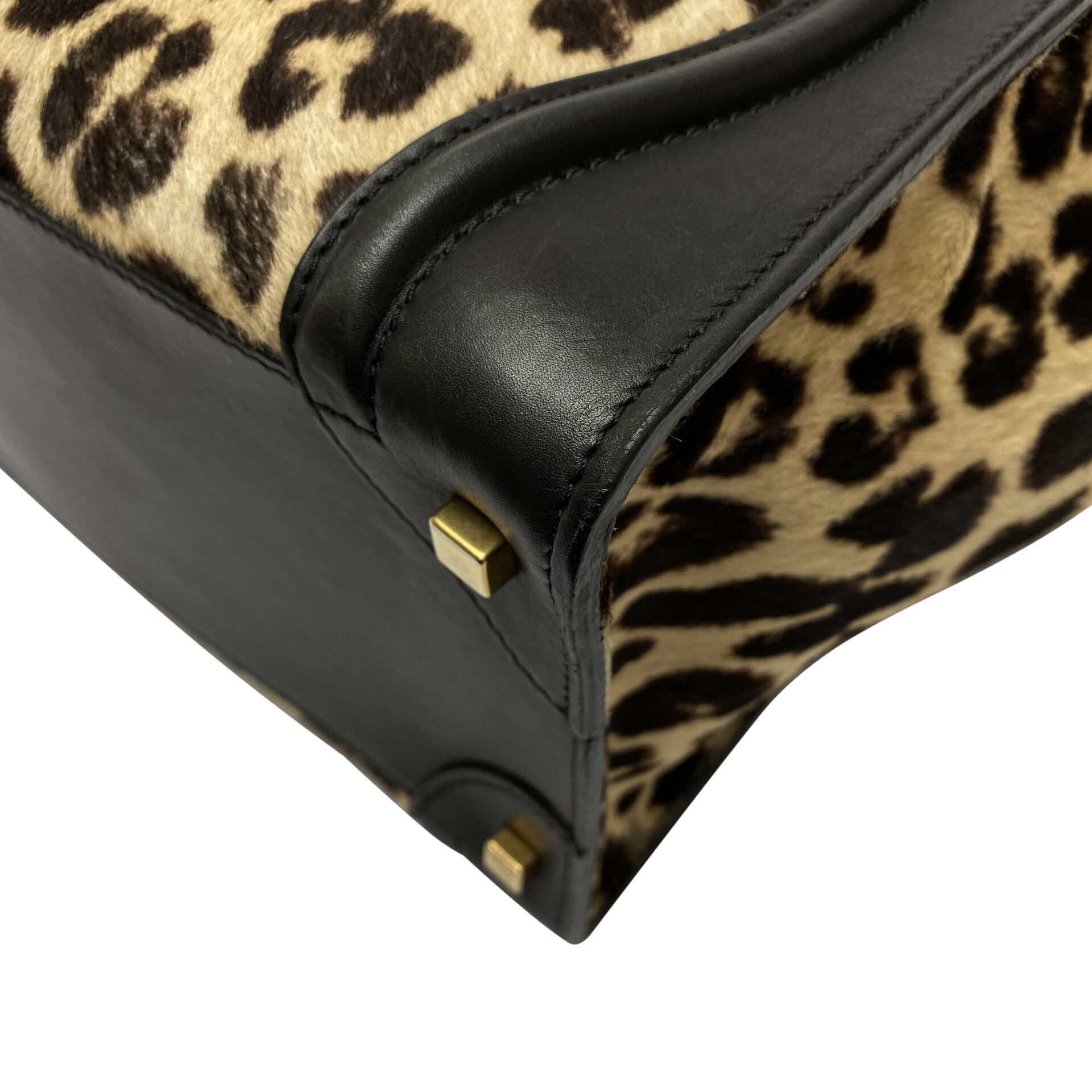 Bolsa Celine Mini Luggage Preta e Leopard