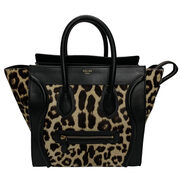 Bolsa Celine Mini Luggage Preta e Leopard