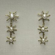 Par de Brincos Ouro Amarelo com Pérolas